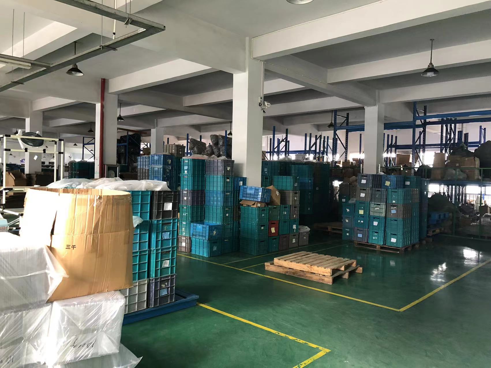 Organized warehouse and production storage area