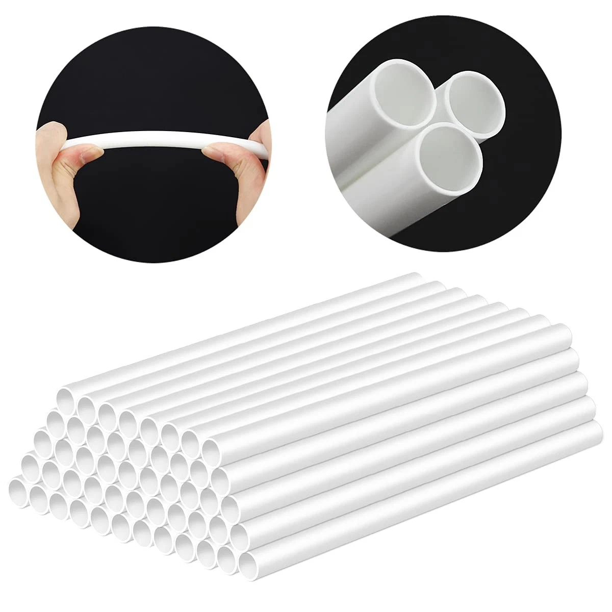 White hollow PP cake dowels with flexibility and tube details